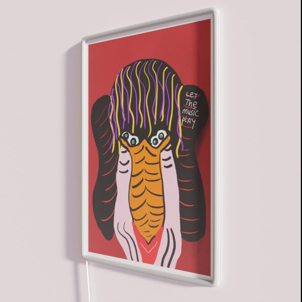 Let The Music Play Rgb Led Neon Sign Restaurant Neon Artwork Sign