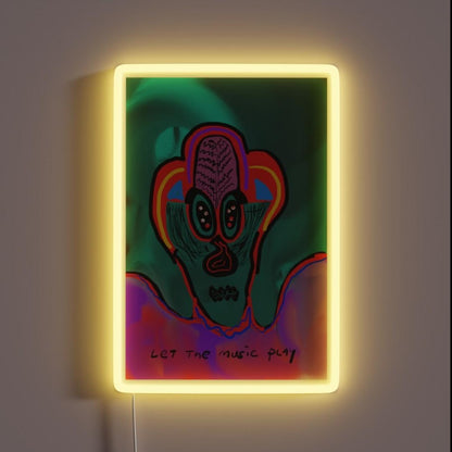 Let The Music Play Rgb Led Neon Sign Restaurant Neon Sign