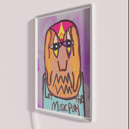 Let The Music Play Rgb Led Neon Sign Restaurant Wall Art