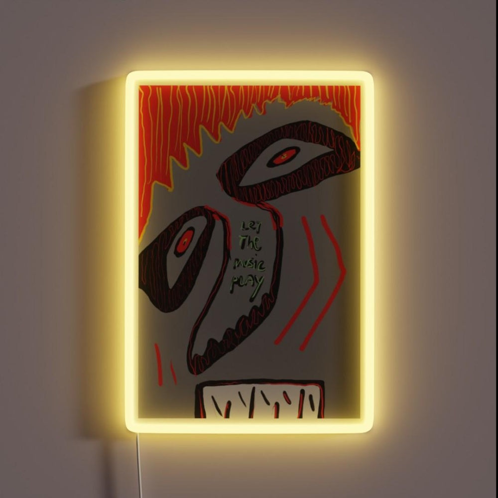 Let The Music Play Rgb Led Neon Sign Uv Printed Modern Neon Wall Art