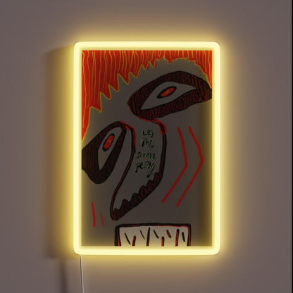 Let The Music Play Rgb Led Neon Sign Uv Printed Modern Neon Wall Art