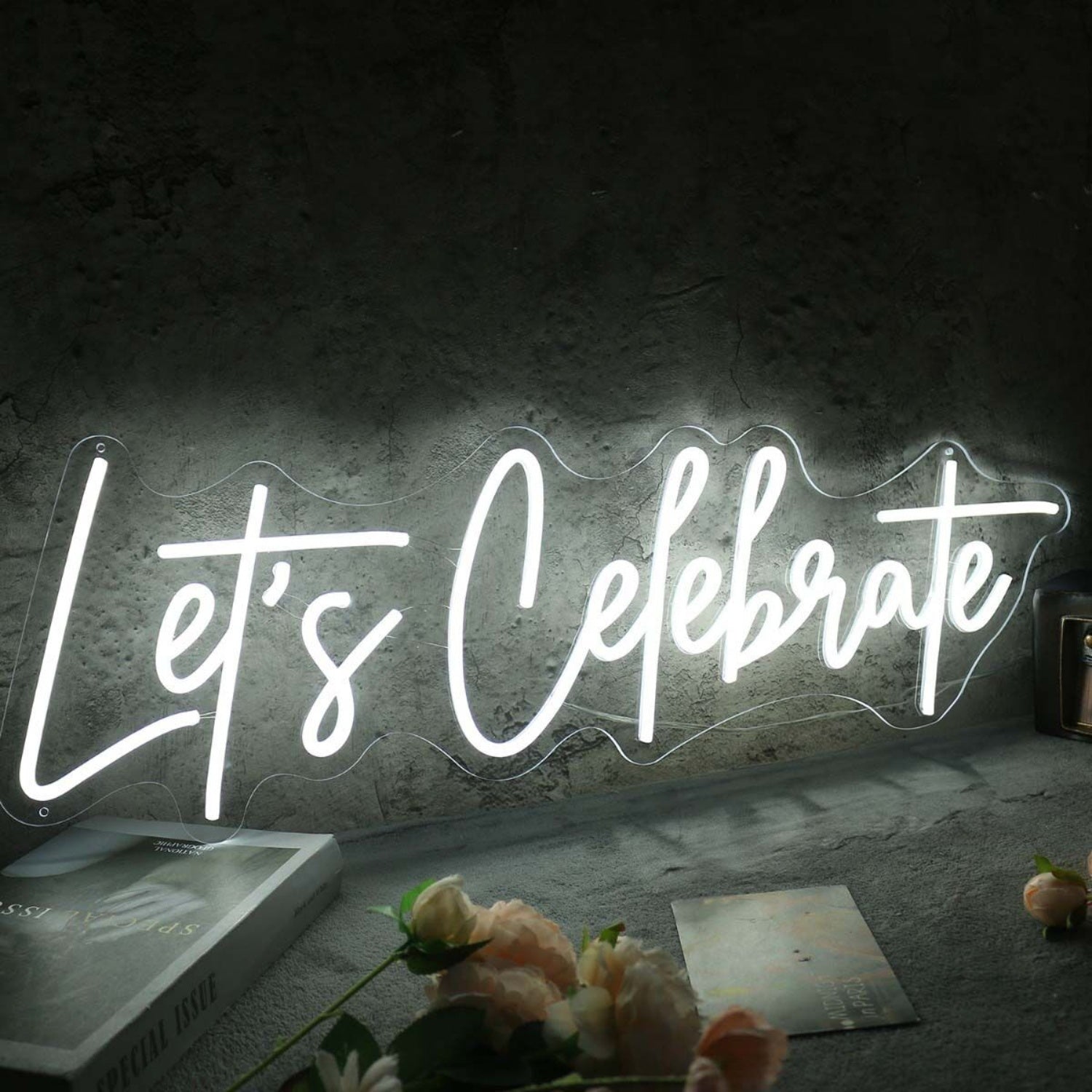 Let Us Celebrate White Neon Sign | Shineneon