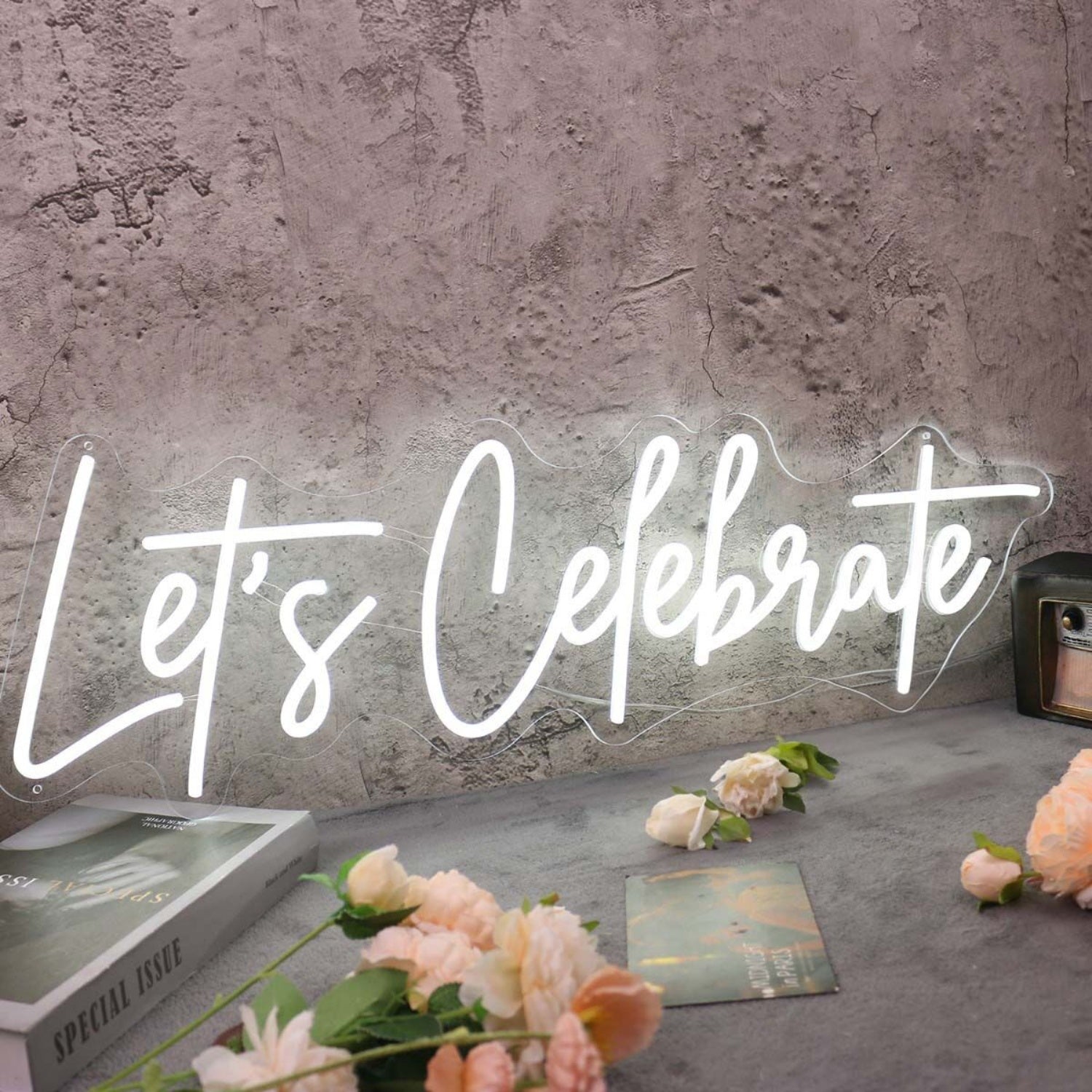 Let Us Celebrate White Neon Sign | Shineneon