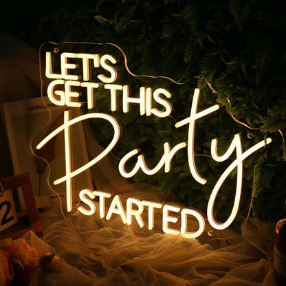Let Us Get This Party Started Yelow Neon Sign | Shineneon