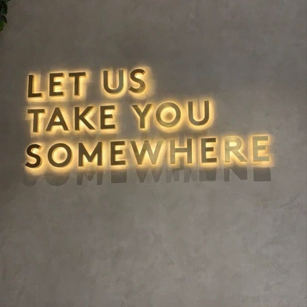 Let Us Take You Somewehere 3D Backlit Channel Letters Led Light Sign - Shineneon
