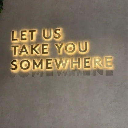 Let Us Take You Somewehere 3D Backlit Channel Letters Led Light Sign - Shineneon