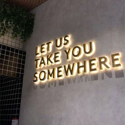 Let Us Take You Somewhere 3D Backlit Channel Letters Led Light Sign - Shineneon