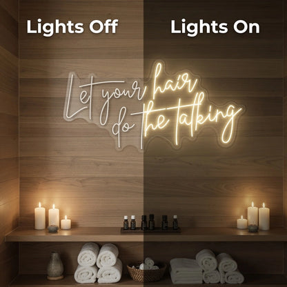 Let Your Hair Do The Talking LED Neon Sign Wall Decor - 06 Day Night Comparison