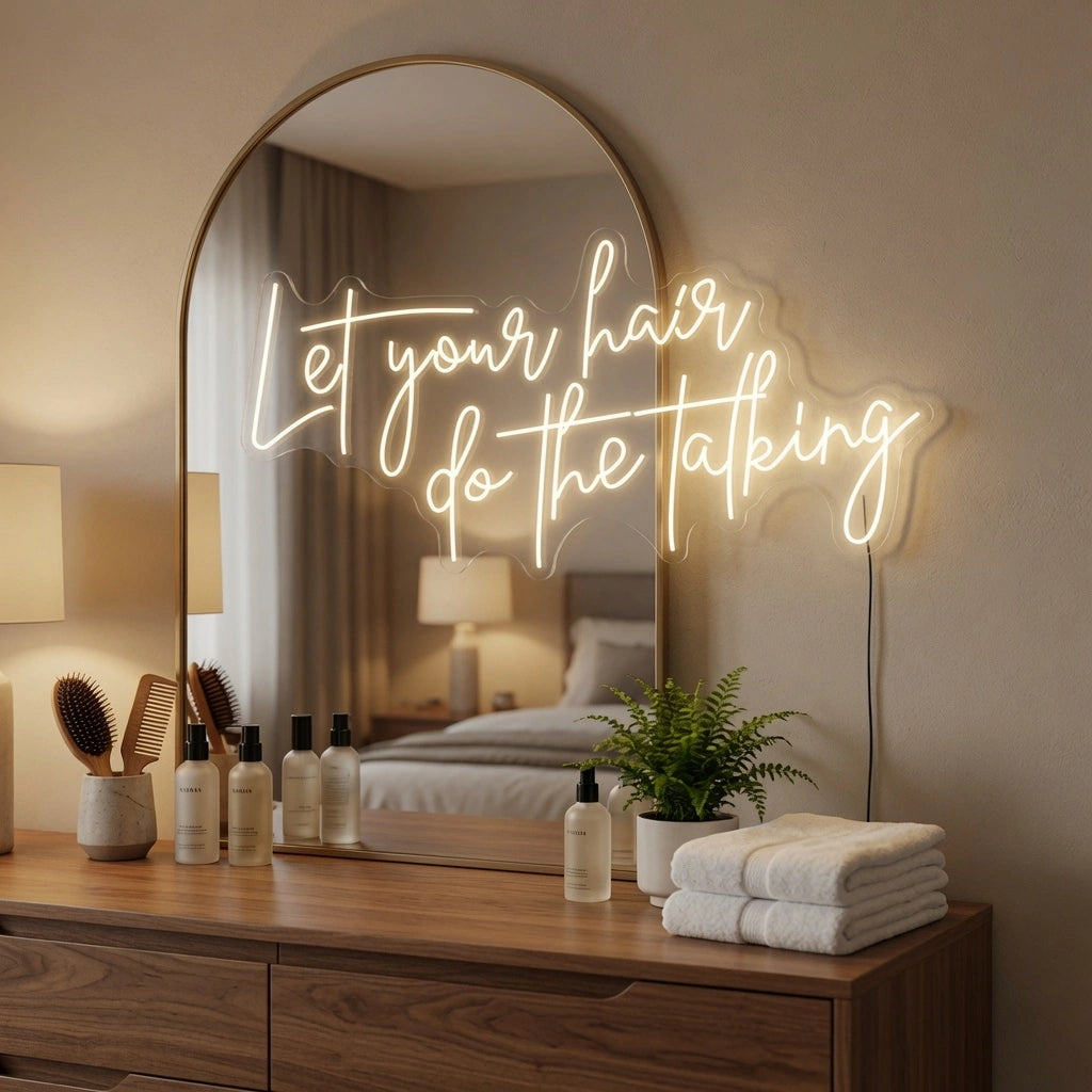 Let Your Hair Do The Talking LED Neon Sign Wall Neon Sign - 03 Real Lifestyle Scene