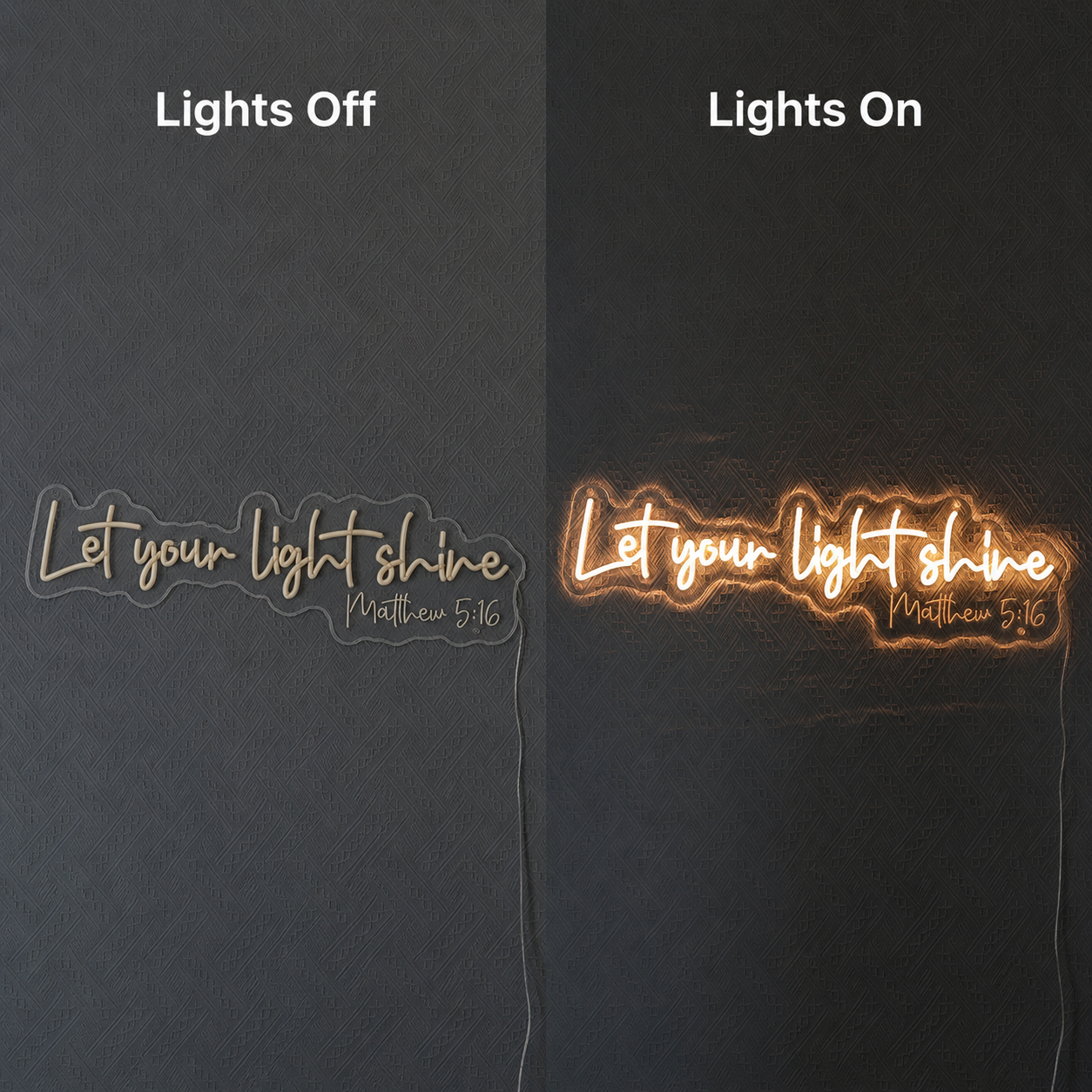 Let Your Shine Wall Decor LED Neon Sign - 06 Day Night Comparison