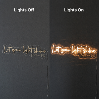 Let Your Shine Wall Decor LED Neon Sign - 06 Day Night Comparison