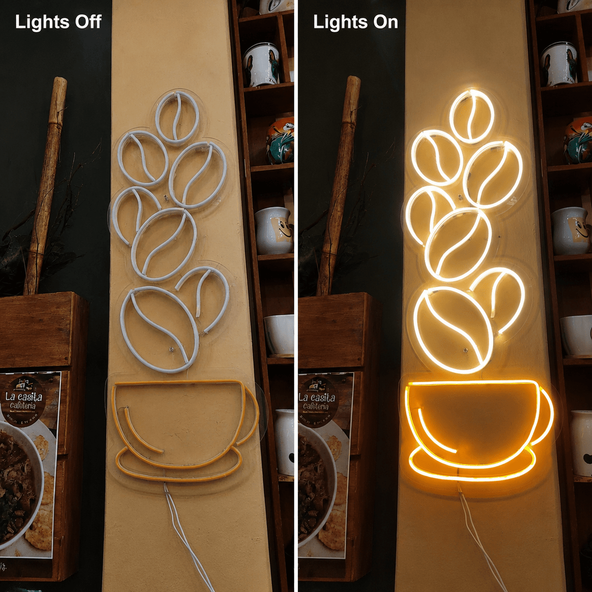 Letrero Granos De Caf Realizados LED Neon Sign - Shineneon