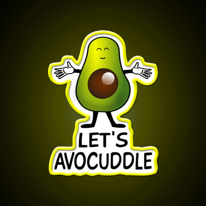 Lets Avocuddle Taco Led Neon Sign Mexican Food Sign Rgb Color - Custom LED neon sign front view