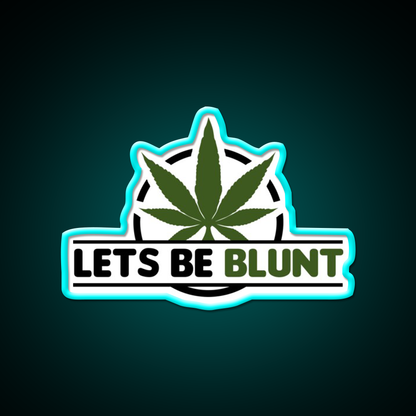 Lets Be Blunt Hemp Inspired Green Leaf Led Neon Sign Rgb Color - Size and dimension reference