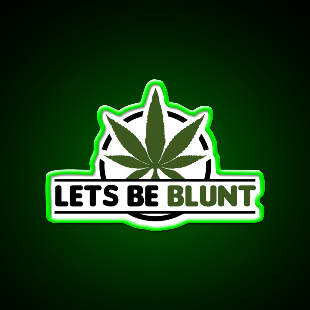 Lets Be Blunt Hemp Inspired Green Leaf Led Neon Sign Rgb Color - LED neon sign view 8