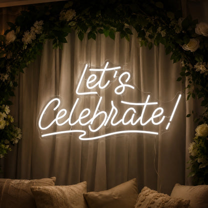 Lets Celebrate LED Neon Sign size image