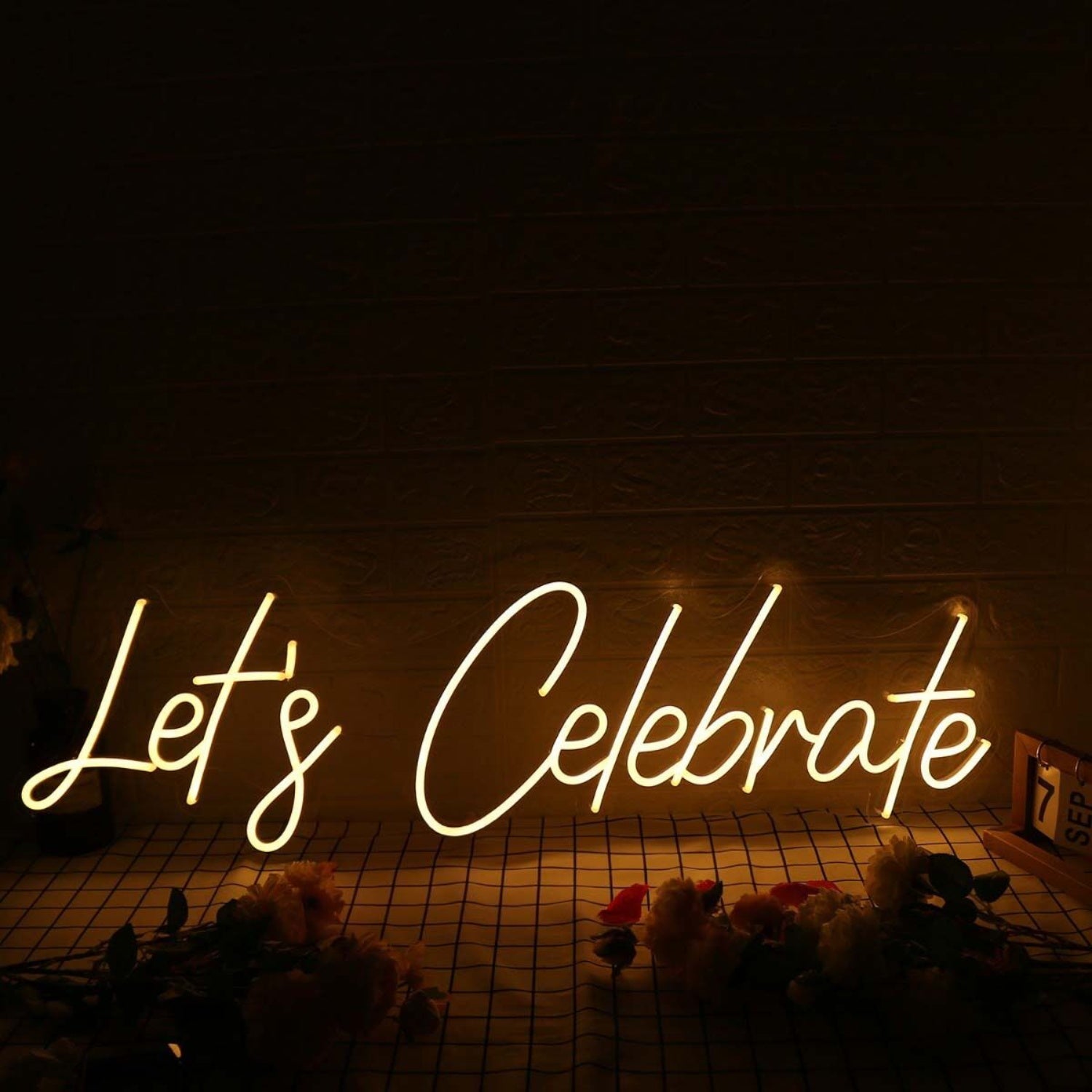 Lets Celebrate Yellow Led Neon Sign Fcelebratory Spaces | Shineneon