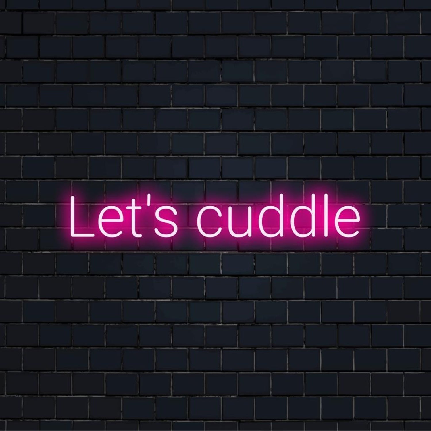 Lets Cuddle Pink Glow White Led Neon Sign For Cozy Spaces | Shineneon