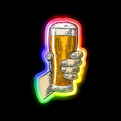 Lets Drink Man Cave Bar Led Neon Sign Rgb Color - LED neon sign close-up detail