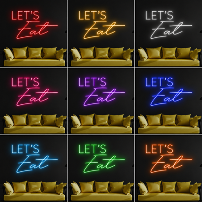 Let's Eat LED Neon Sign Wall Neon Sign - 05 Color Grid