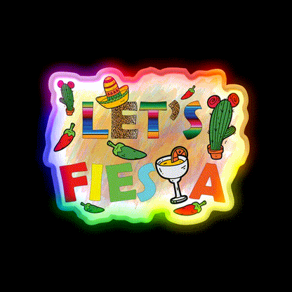 Lets Fiesta Cinco De Mayo Festival Taco Led Neon Sign Rgb Color - LED neon sign close-up detail
