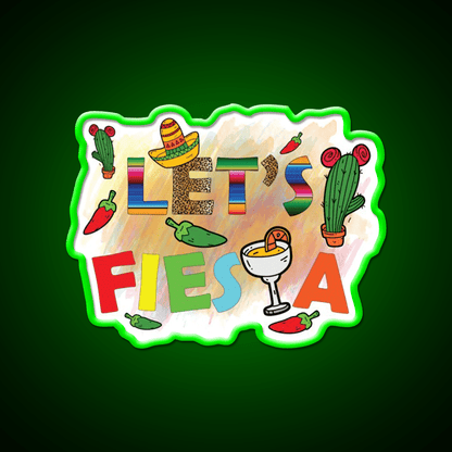 Lets Fiesta Cinco De Mayo Festival Taco Led Neon Sign Rgb Color - Shineneon