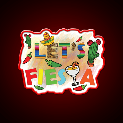 Lets Fiesta Cinco De Mayo Festival Taco Led Neon Sign Rgb Color - Shineneon