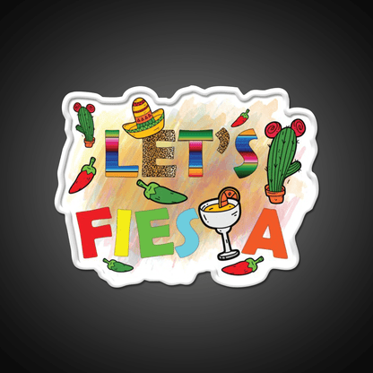 Lets Fiesta Cinco De Mayo Festival Taco Led Neon Sign Rgb Color - Shineneon