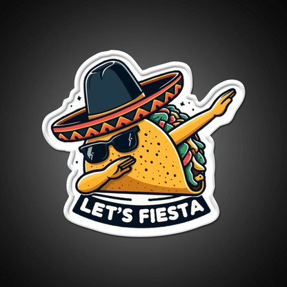 Lets Fiesta Dabbing Tacos Mexican Fiesta Party Taco Led Neon Sign Rgb Color - Shineneon