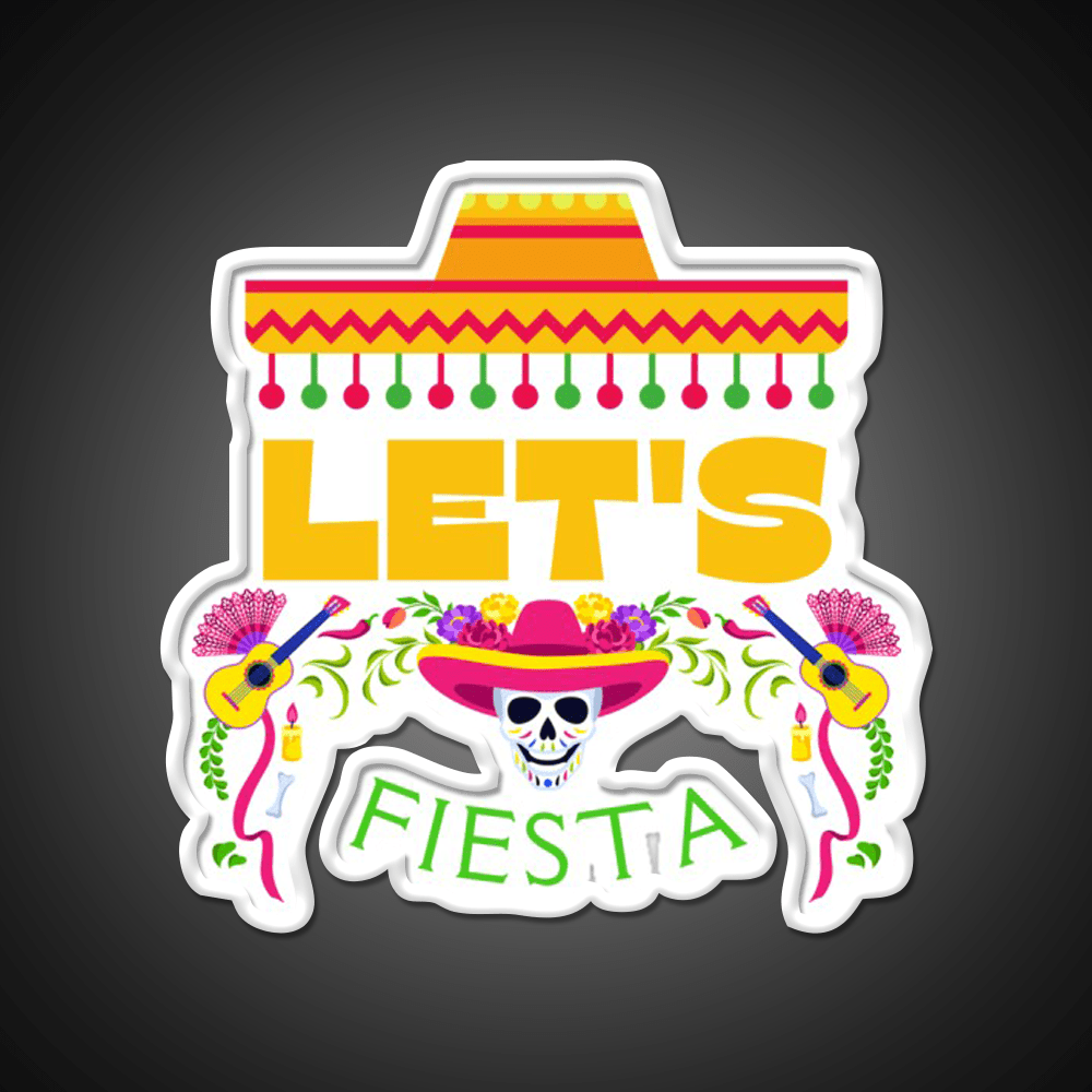 Lets Fiesta Mexican Party Taco Led Neon Sign Rgb Color - Shineneon
