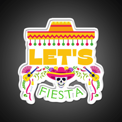 Lets Fiesta Mexican Party Taco Led Neon Sign Rgb Color - Shineneon