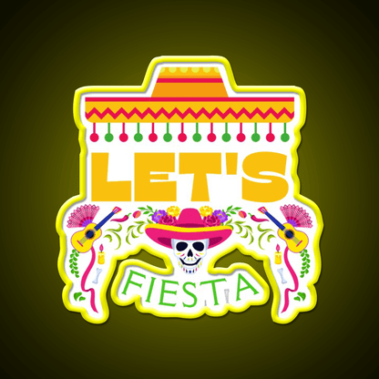 Lets Fiesta Mexican Party Taco Led Neon Sign Rgb Color - Shineneon