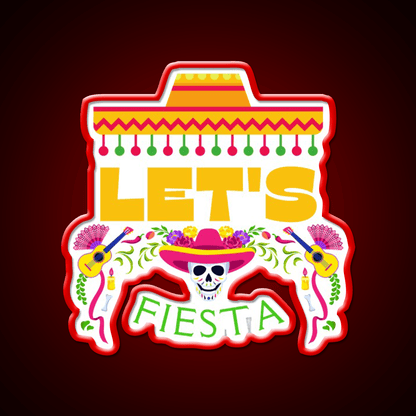 Lets Fiesta Mexican Party Taco Led Neon Sign Rgb Color - Shineneon