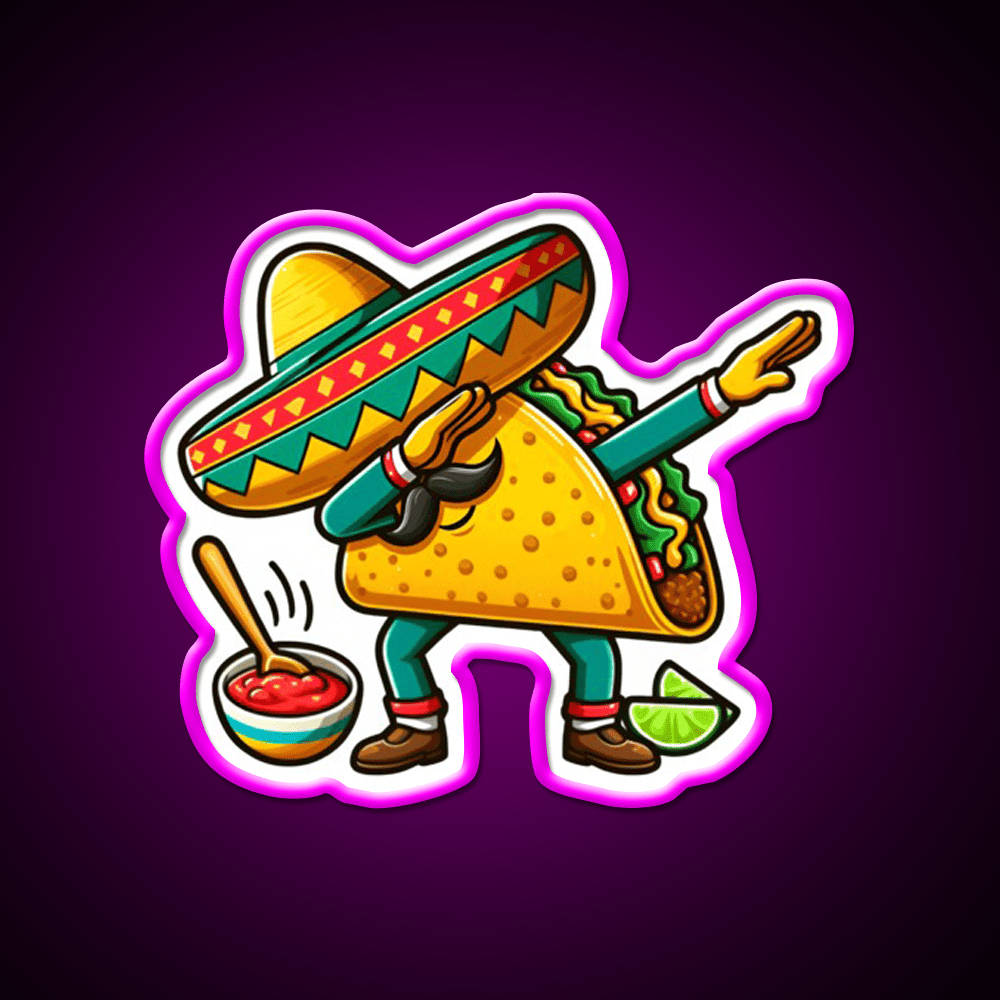 Lets Fiesta Mexican Taco De Mayo Taco Led Neon Sign Food Neon Sign Rgb Color - Shineneon