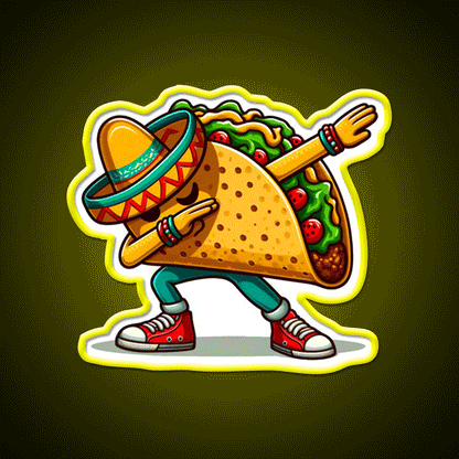 Lets Fiesta Mexican Taco De Mayo Taco Led Neon Sign Kitchen Sign Rgb Color - Custom LED neon sign front view