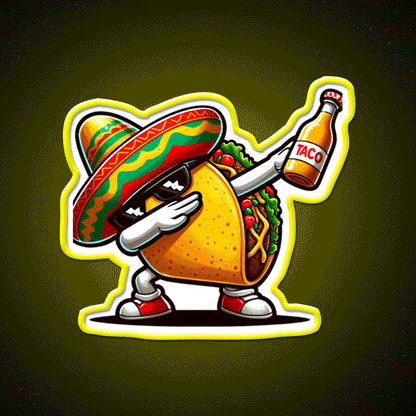 Rgb Color Lets Fiesta Mexican Taco Neon Sign