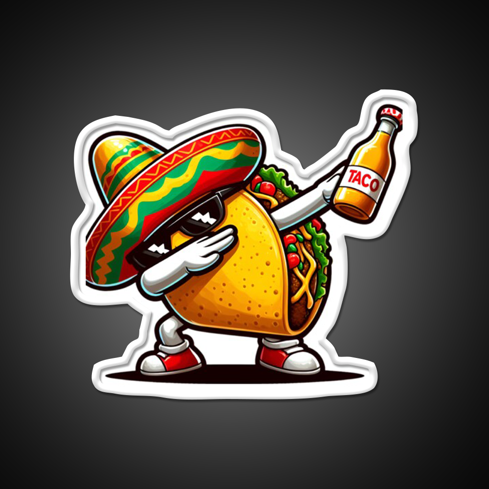 Rgb Color Lets Fiesta Mexican Taco Neon Sign