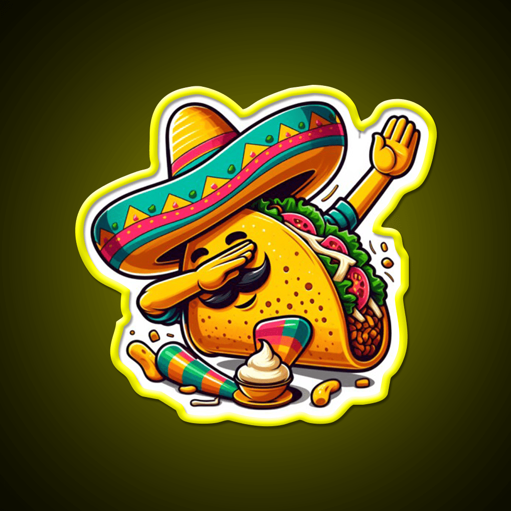 Lets Fiesta Mexican Taco De Mayo Taco Led Neon Sign Rgb Color - Shineneon
