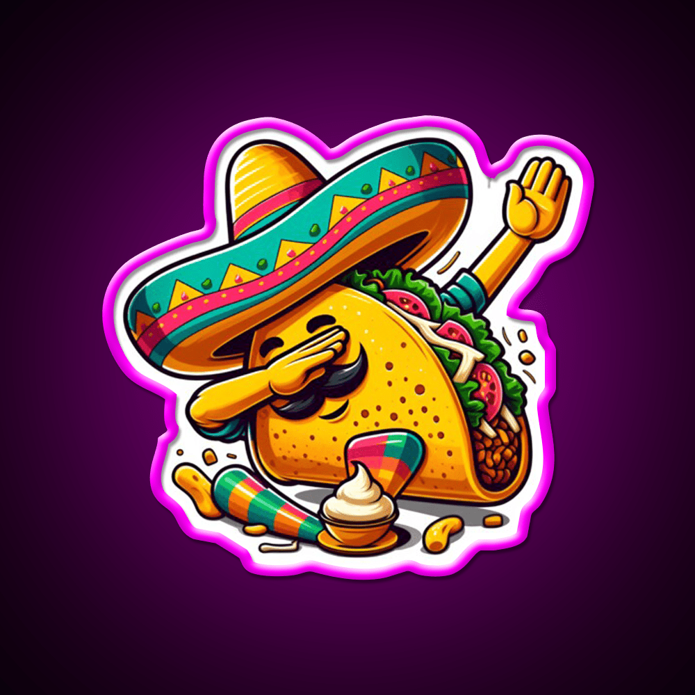 Lets Fiesta Mexican Taco De Mayo Taco Led Neon Sign Rgb Color - Shineneon