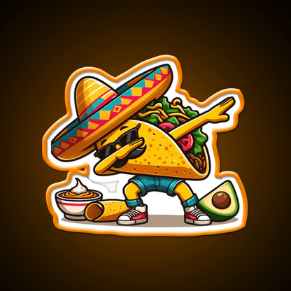 Lets Fiesta Mexican Taco De Mayo Taco Led Neon Sign Taco Fan Rgb Color - Shineneon