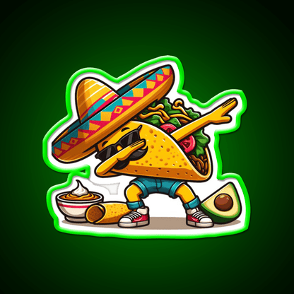 Lets Fiesta Mexican Taco De Mayo Taco Led Neon Sign Taco Fan Rgb Color - Shineneon