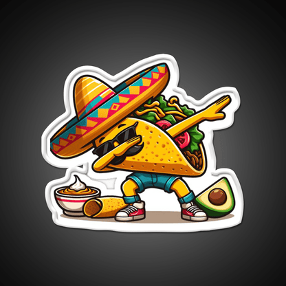 Lets Fiesta Mexican Taco De Mayo Taco Led Neon Sign Taco Fan Rgb Color - Shineneon