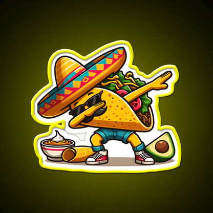 Lets Fiesta Mexican Taco De Mayo Taco Led Neon Sign Taco Fan Rgb Color - Shineneon