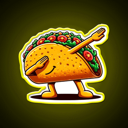 Lets Fiesta Mexican Taco De Mayo Taco Led Neon Sign Taco Light Rgb Color - Custom LED neon sign front view