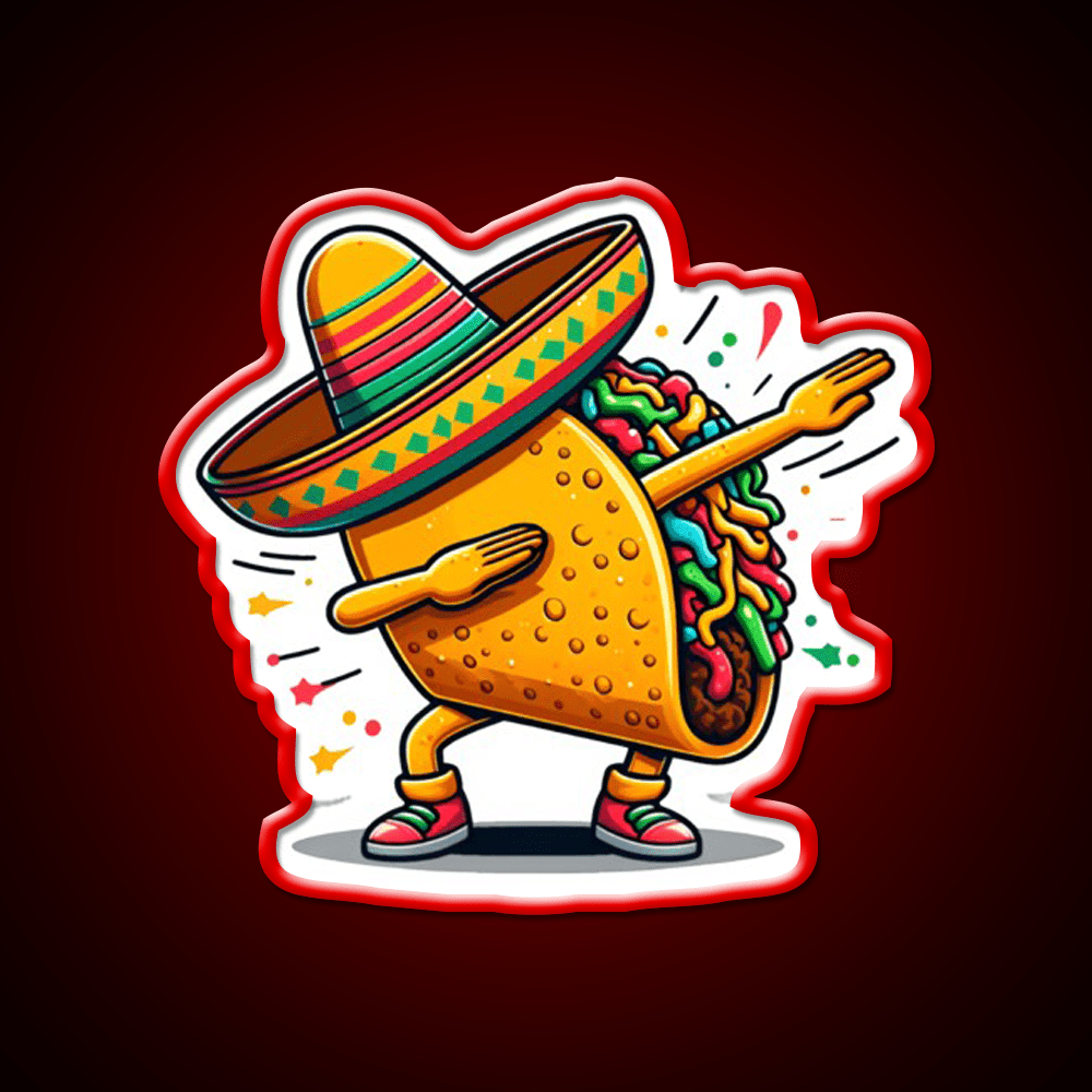 Lets Fiesta Mexican Taco De Mayo Taco Led Neon Sign Wall Art Rgb Color - Shineneon