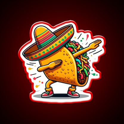 Lets Fiesta Mexican Taco De Mayo Taco Led Neon Sign Wall Art Rgb Color - Shineneon