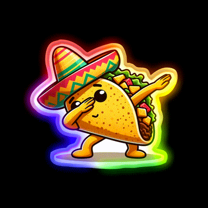 Lets Fiesta Mexican Taco De Mayo Taco Led Neon Sign Wall Light Rgb Color - LED neon sign close-up detail