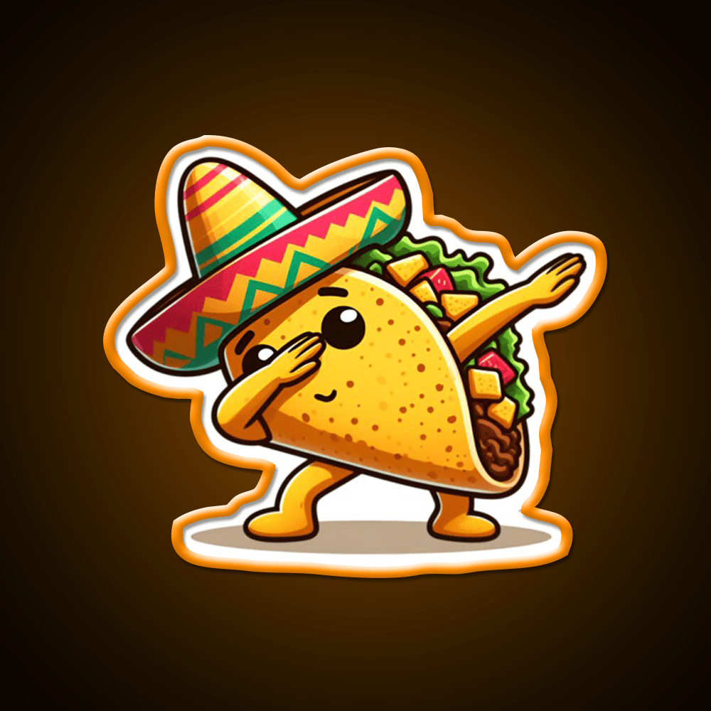 Lets Fiesta Mexican Taco De Mayo Taco Led Neon Sign Wall Light Rgb Color - Shineneon