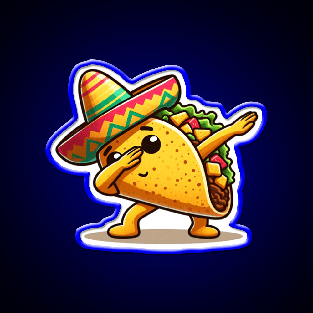 Lets Fiesta Mexican Taco De Mayo Taco Led Neon Sign Wall Light Rgb Color - Shineneon