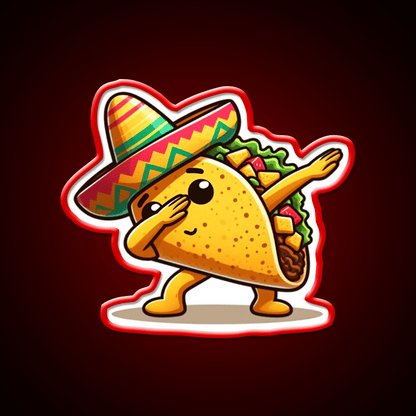 Lets Fiesta Mexican Taco De Mayo Taco Led Neon Sign Wall Light Rgb Color - Shineneon